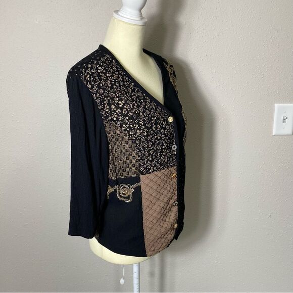 NWT Vintage Dead Stock Koret Embroidered Boho Button Front Blouse Women's Size S - Picture 7 of 16